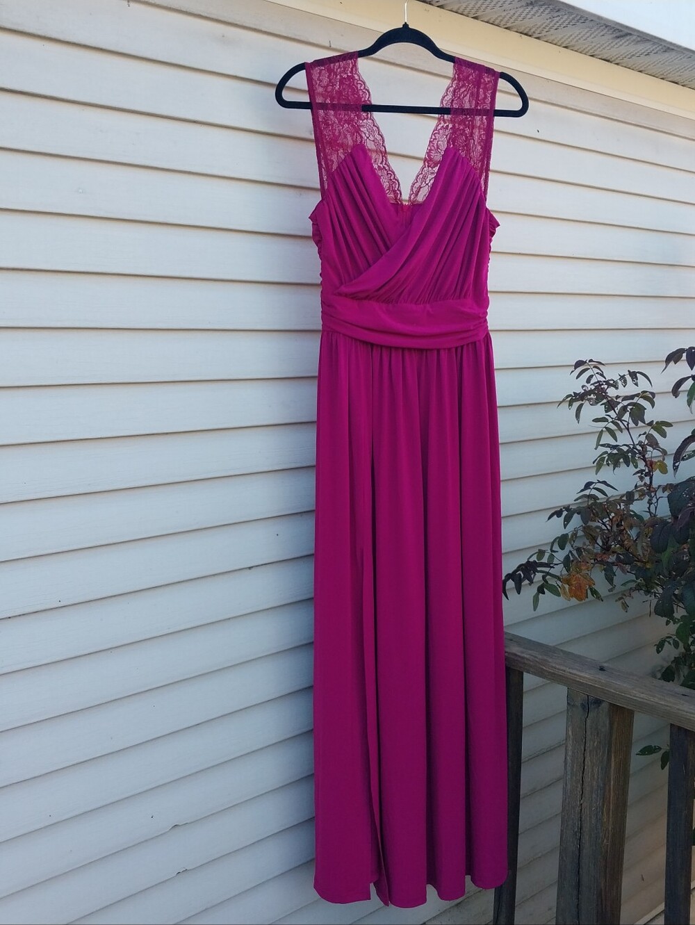 Like NEW Fuschia Lace-Detail Maxi Dress - Elegant Sleeveless Gown